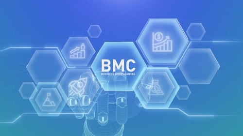 Futuristic Digital Business Concept with Robotic Hand and Hexagonal Network