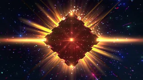 Futuristic Geometric Glowing Particle Loop Background