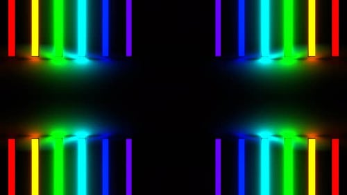 Multicolor Neon Lights Wall Kaleidoscope Background Vj Loop In 4K