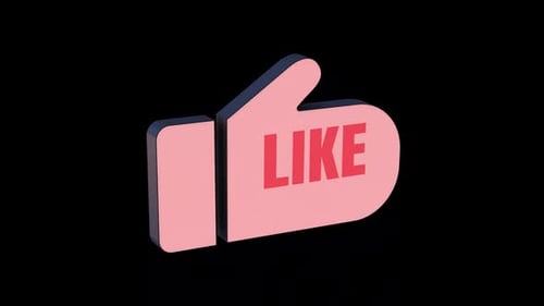 3D Thumbs Up Like Button Social Media Animation