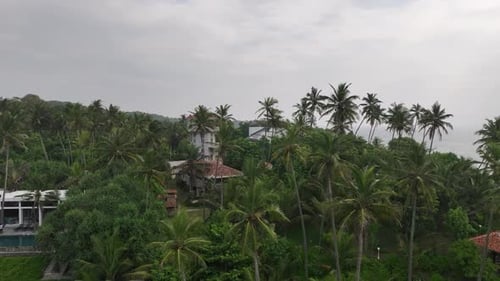 Drone Reveal Of Tropical Beach And Bay