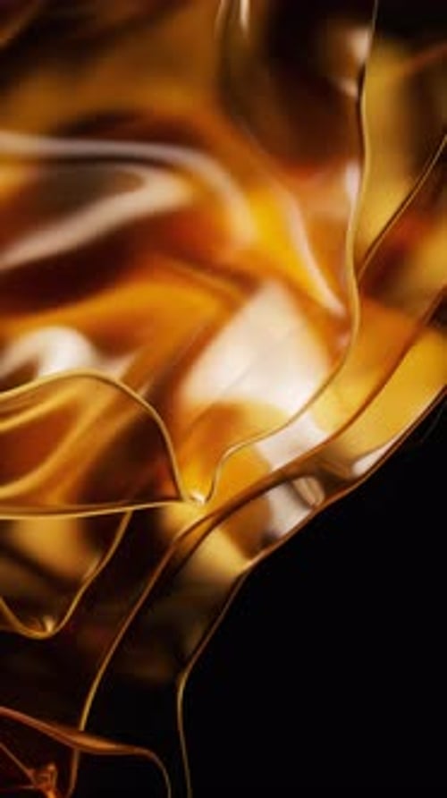 Fließender transparenter goldener mehrschichtiger Stoffhintergrund