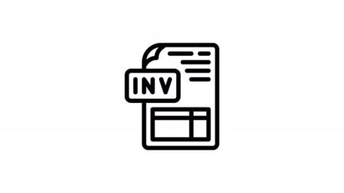 Animated Invoice Icon in Line Art Style