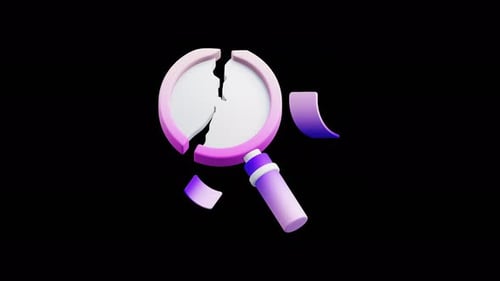 Broken Magnifying Glass 3d Icon Animation