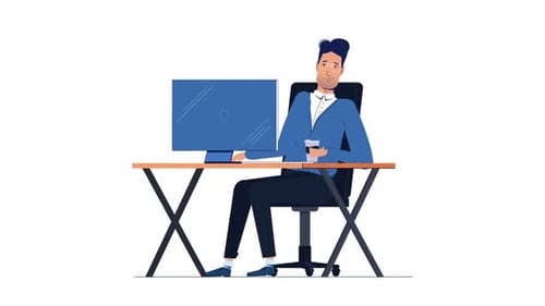 Man Working An Office