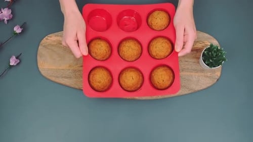 Top View of Baked Carrot Muffins
