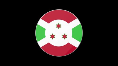 3D Animated Rotating Flag of Burundi in Circular Form