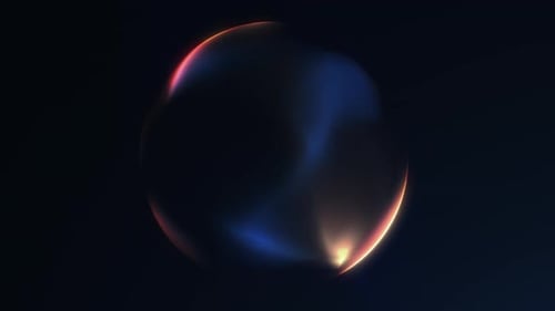 Minimal glowing gradient sphere with blue and orange highlights