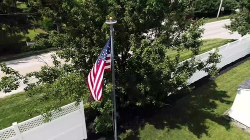 American Flag Waving Proudly in the Wind