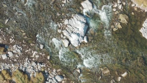 Aerial Photography Of A Rocky River