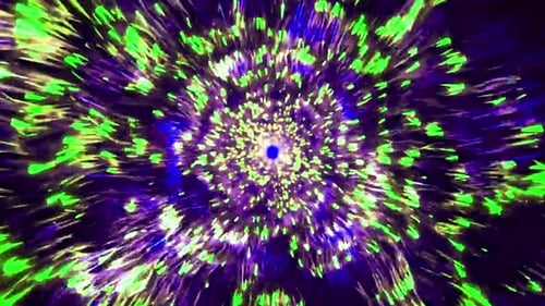 Vibrant purple and green light explosion