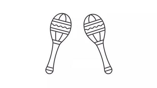 Minimalist Animated Line Art Maracas Shaking Icon