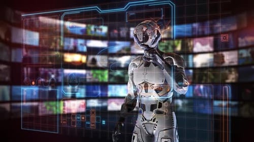 Robot Interacting with Digital Content on Multiple Screens