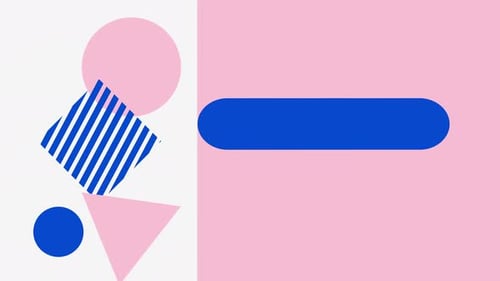 Animated Abstract Flat Design Geometric Shapes Reveal