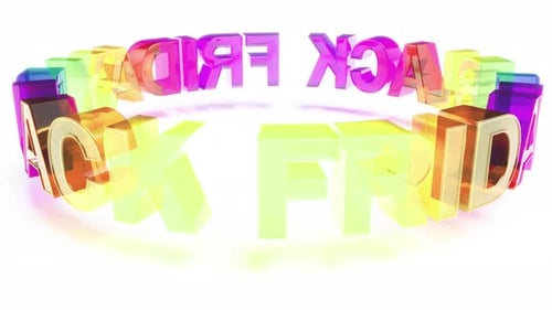 Black Friday Spinning 3D Colorful Text Animation