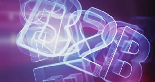 B2B-Geschäftsmarketingsymbol mit rotierendem Schleifenkonzept