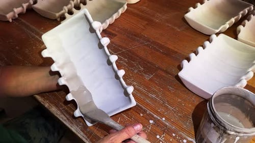 Working In A Ceramic Workshop And Tools 06