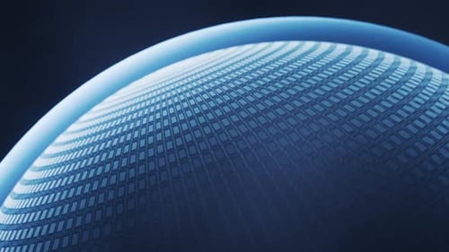 Futuristic Technology Grid Sphere Background Animation