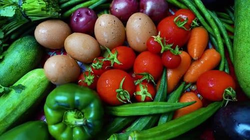 Fresh Organic Vegetables Close-Up Shot