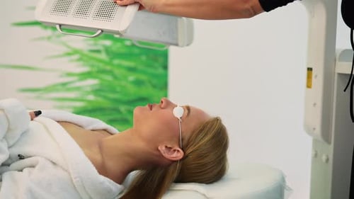 Woman Receiving Beauty Treatment at Medical Spa