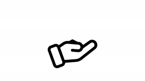 Minimal Hand Gesture Receiving or Offering Item Icon Animation