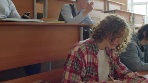 Students Studying in University Lecture Hall