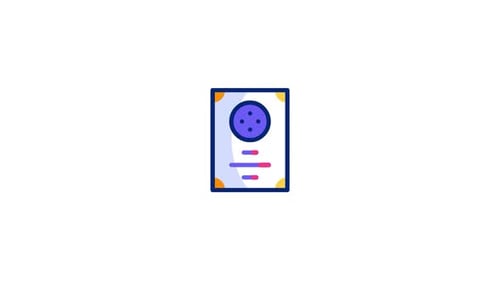 Animated Abstract Document Icon Flat Design