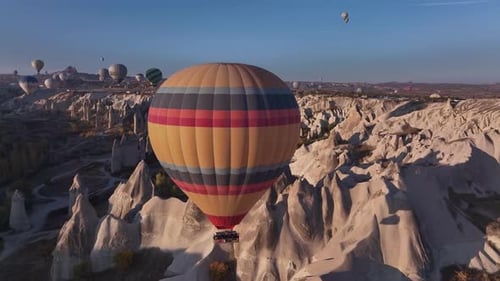 Sightseeing Balloons Floating In The Valley, Cappadocia