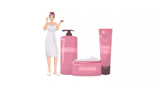 Concepto de cuidado facial animado