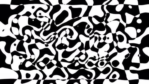 Abstract Organic Black and White Fluid Morphing Shapes Background