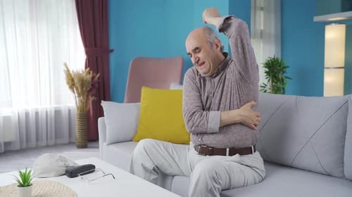 Old man with itching problem.