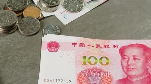 Detailed Close Up of 100 Yuan the Chinese Currency 100 Renminbi the Highest Denomination of China's