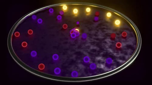 Abstract Geometric Grid Animation with Glowing Spheres