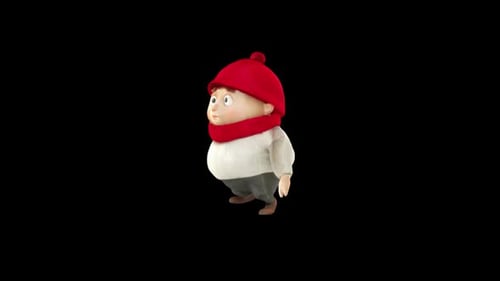 3D Animated Cartoon Boy Walking and Waving