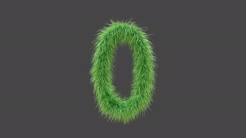 3D animation green grass Number 0