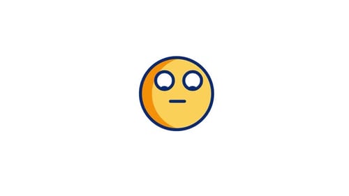 Animated Eye Roll Emoji in Flat Design Style