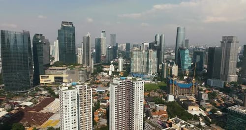 Aerial View of Jakarta is the Capital City of Indonesia