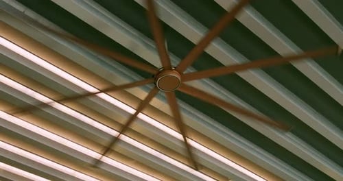 Ceiling fan movement in modern home interior design dynamic view contemporary environment