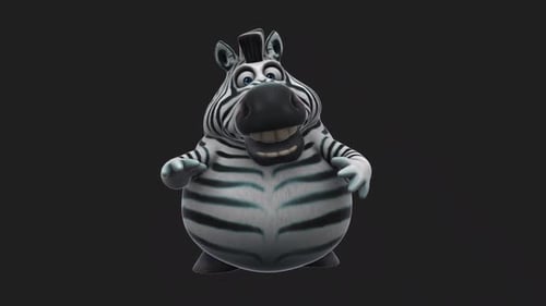 Lustiges 3D-Cartoon-Zebra, das spricht (mit Alphakanal)