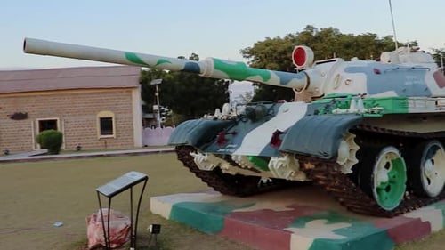 pakistani tank kept at indian war memorial won in wars from unique perspective shot is taken at jais