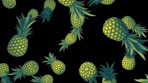 Falling Pineapple Animated Seamless Loop