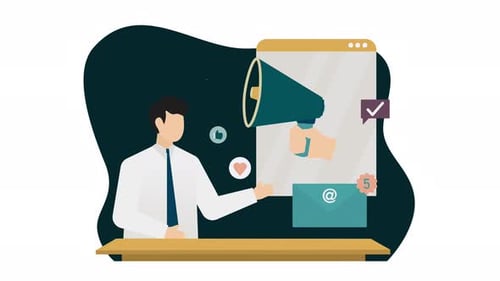 Digital Marketing and Business Communication Flat Animation