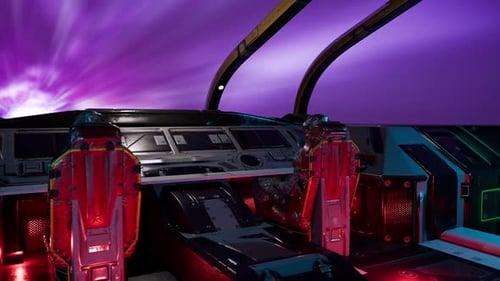 Spaceship Cockpit View Traveling At Warp Speed And Approaching A Planet 5