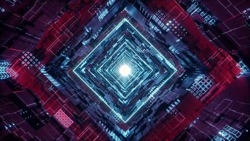 Futuristic Neon Digital Tunnel