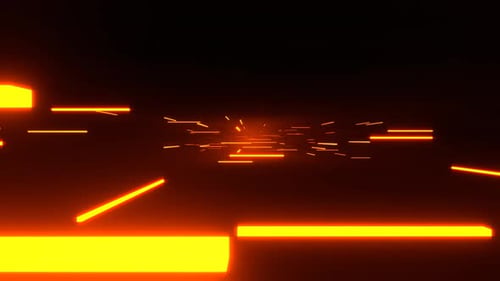 Orange Neon Abstract Sci Fi Strobe Array Background Vj Loop In 4K