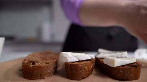 Preparing Cheese Toast in the Kitchen