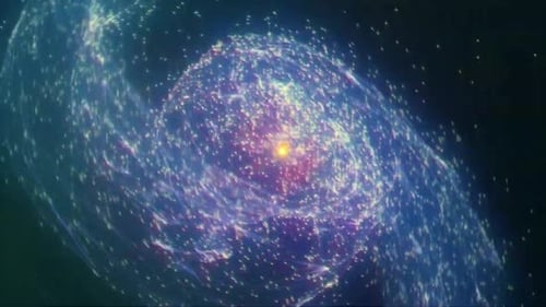 Abstract Cosmic Particle Swirl Animation Background