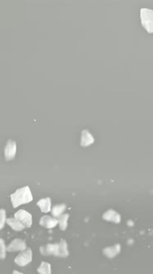 Super Slow Motion Falling Sea Salt Filmed on a Highspeed Camera at 1000 Fps
