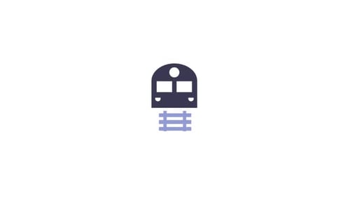 Animated Flat Design Train Icon with Subtle Track Movement
