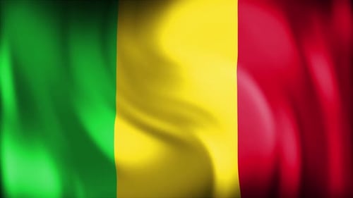 Mali National Flag Waving Seamless Loop Animation
